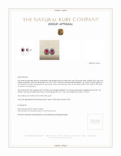 2.06 Ct.Tw. Ruby Natural Diamond Pave Earrings, 18K White Gold Appraisal