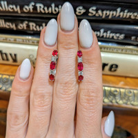 1.67 Ct.Tw. Ruby Natural Diamond Hoops Earrings, 14K White Gold Life Style