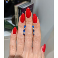 1.60&nbsp;Ct.Tw.Total Carat Weight Blue Sapphire and Natural Diamond Hoops Earrings, 14K White Gold Life Style