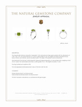 1.83 Ct. Green (Lime Green) Peridot and Natural Diamond Three Stone Ring, Platinum 950 Appraisal