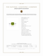 1.83 Ct. Green (Lime Green) Peridot and Natural Diamond Three Stone Ring, Platinum 950 Scan Report