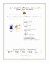 1.10 Ct.Tw.Total Carat Weight Blue Sapphire and Natural Diamond Halo Earrings, 14K Yellow Gold Scan Report