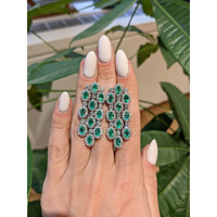 4.25 Ct.Tw. Emerald Natural Diamond Pave Earrings, 14K White Gold Life Style