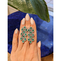 4.25 Ct.Tw. Emerald Natural Diamond Pave Earrings, 14K White Gold Life Style