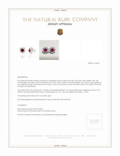 2.02 Ct.Tw. Ruby Natural Diamond Pave Earrings, 14K White Gold Appraisal