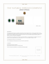 1.73 Ct.Tw. Emerald Natural Diamond Pave Earrings, 18K White Gold Appraisal