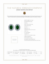 1.73 Ct.Tw. Emerald Natural Diamond Pave Earrings, 18K White Gold Scan Report