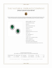 1.73 Ct.Tw.Total Carat Weight Emerald and Natural Diamond Studs Earrings, 18K White Gold Scan Report