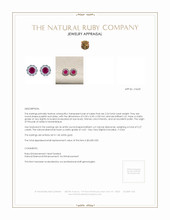 2.24 Ct.Tw. Ruby Natural Diamond Pave Earrings, 14K White Gold Appraisal