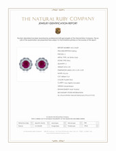 2.24 Ct.Tw.Total Carat Weight Purplish Red Ruby and Natural Diamond Studs Earrings, 14K White Gold Scan Report