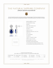 3.22 Ct.Tw. Blue Sapphire and Natural Diamond Pave Earrings, 18K White Gold Scan Report