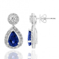3.22 Ct.Tw. Sapphire 18K White Gold earring