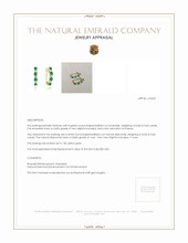 0.60 Ct.Tw. Emerald Natural Diamond Hoops Earrings, 14K Yellow Gold Appraisal