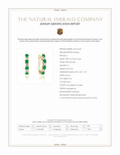 0.60 Ct.Tw.Total Carat Weight Emerald and Natural Diamond Hoops Earrings, 14K Yellow Gold Scan Report
