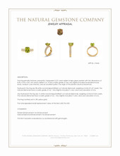 2.07 Ct. Green (Lime Green) Peridot and Natural Diamond Pave Ring, 18K Yellow Gold Appraisal