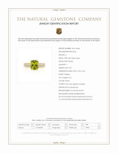 2.07 Ct. Green (Lime Green) Peridot and Natural Diamond Pave Ring, 18K Yellow Gold Scan Report