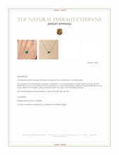 1.18 Ct. Emerald Bezel Pendant, 14K White Gold Appraisal