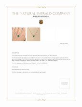 1.18 Ct. Emerald Bezel Necklace, 14K White Gold Appraisal