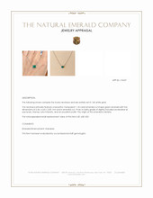 1.18 Ct. Emerald Bezel Necklace, 14K White Gold Appraisal
