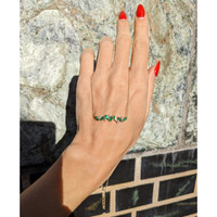 0.79 Ct. Emerald Natural Diamond Multi Stone Necklace, 14K Yellow Gold Life Style