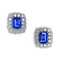 3.10 Ct.Tw. Sapphire 18K White Gold earring
