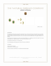 0.48 Ct.Tw.Total Carat Weight Emerald and Natural Diamond Studs Earrings, 14K Yellow Gold Appraisal
