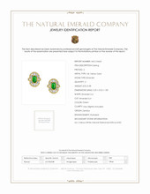 0.48 Ct.Tw. Emerald Natural Diamond Halo Earrings, 14K Yellow Gold Scan Report