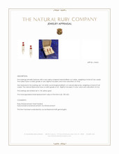 0.66 Ct.Tw.Total Carat Weight Ruby and Natural Diamond Pave Earrings, 14K Yellow Gold Appraisal