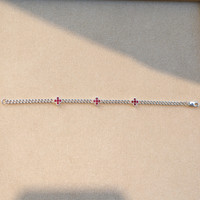 0.80 Ct.Tw. Ruby Accent Stones Bracelet, 14K White Gold Image