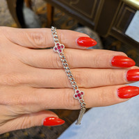 0.80 Ct.Tw. Ruby Accent Stones Bracelet, 14K White Gold Life Style