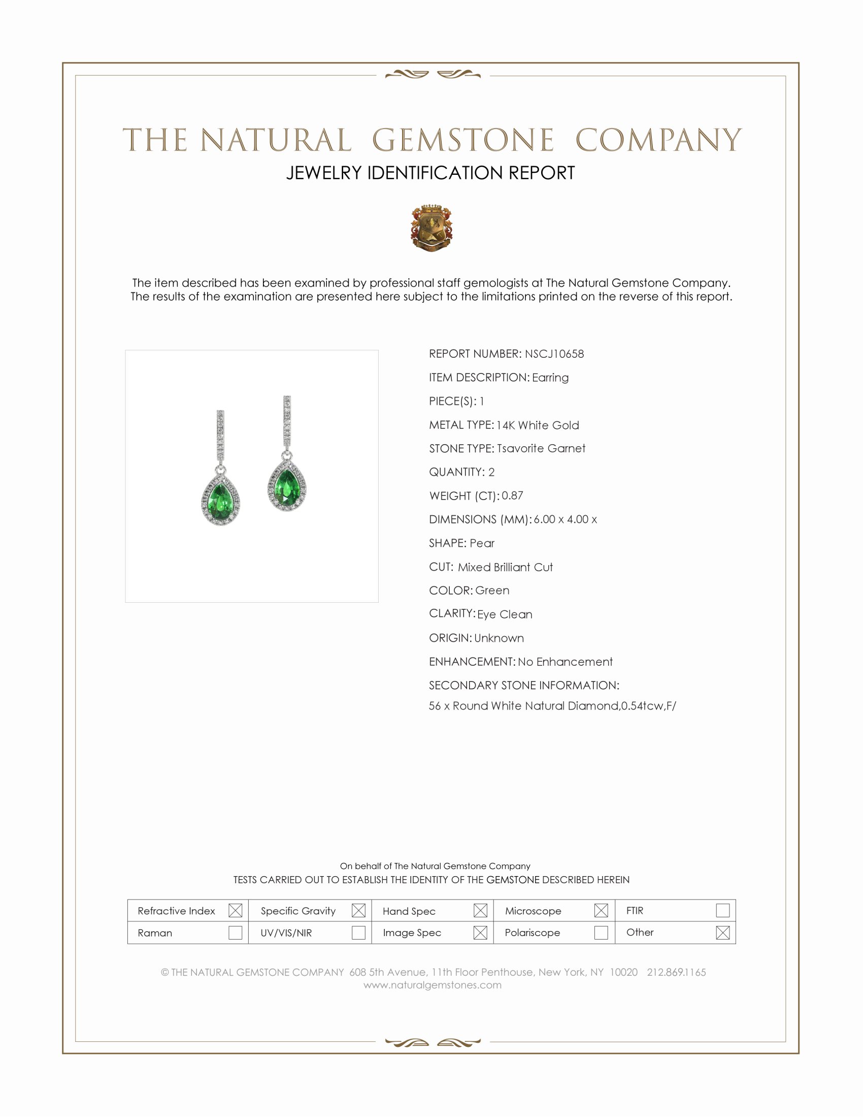 0.87 Ct.Tw. Tsavorite Garnet and Natural Diamond Halo Earrings, 14K White Gold