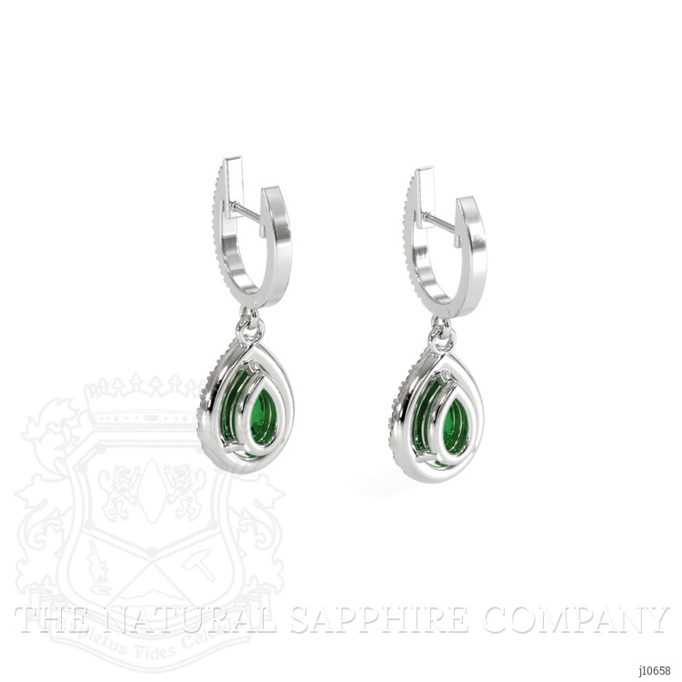 0.87 Ct.Tw. Tsavorite Garnet Natural Diamond Halo Earrings, 14K White Gold