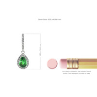 0.87 Ct.Tw. Tsavorite Garnet Natural Diamond Halo Earrings, 14K White Gold Image