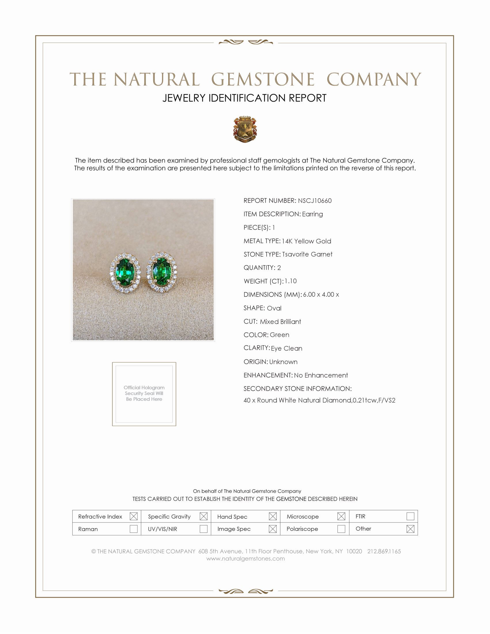 1.10 Ct.Tw. Tsavorite Garnet Natural Diamond Halo Earrings, 14K Yellow Gold