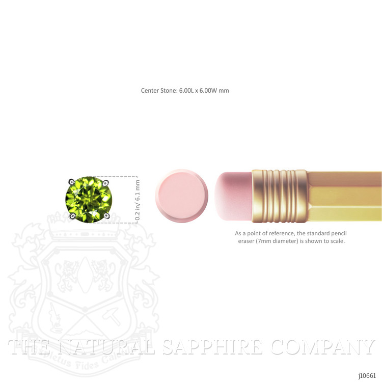 2.00 Ct.Tw. Peridot Studs Earrings, 14K White Gold