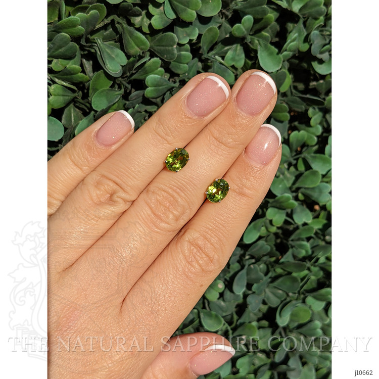 2.90 Ct.Tw. Peridot Studs Earrings, 14K White Gold