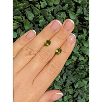 2.90 Ct.Tw. Peridot Studs Earrings, 14K White Gold Life Style