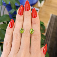 2.90 Ct.Tw. Peridot Studs Earrings, 14K White Gold Life Style