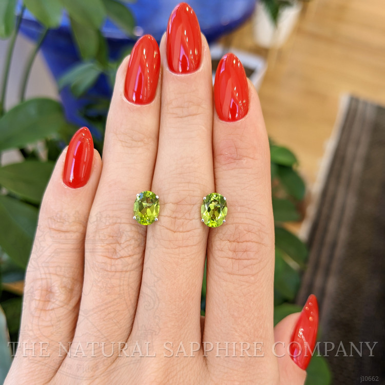 2.90 Ct.Tw. Peridot Studs Earrings, 14K White Gold