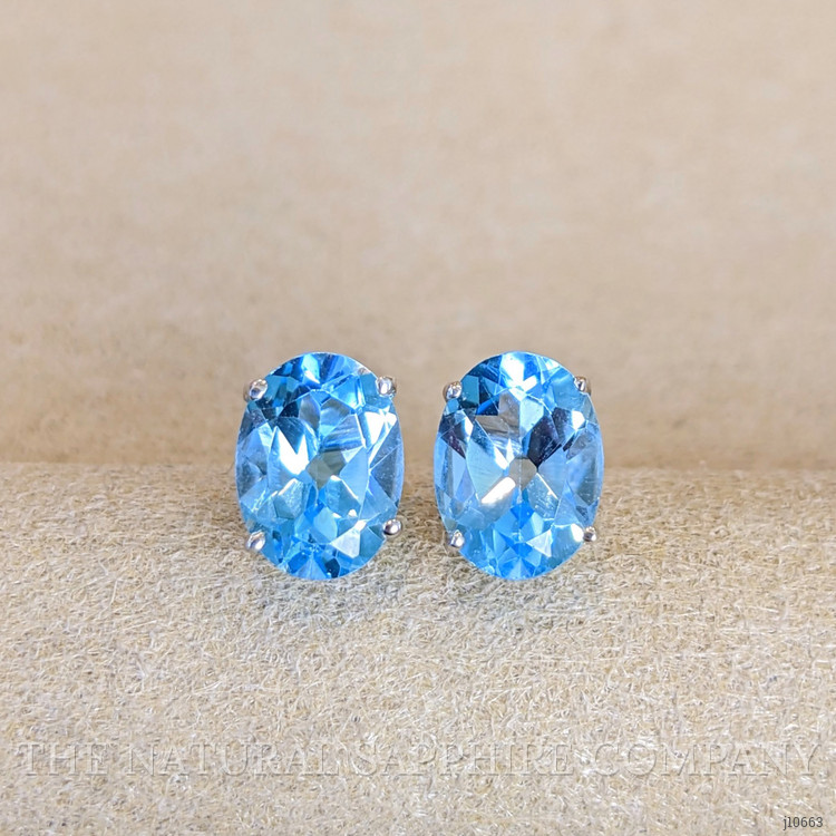 3.20 Ct.Tw. Topaz Studs Earrings, 14K White Gold