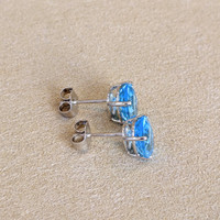 3.20 Ct.Tw. Topaz Studs Earrings, 14K White Gold Image
