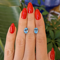 3.20 Ct.Tw. Topaz Studs Earrings, 14K White Gold Life Style