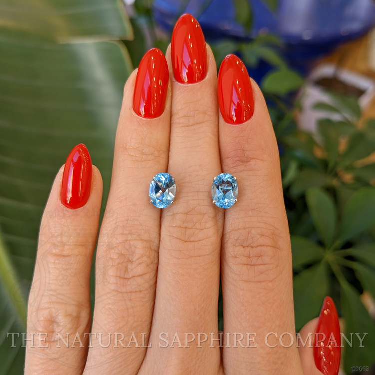 3.20 Ct.Tw. Topaz Studs Earrings, 14K White Gold