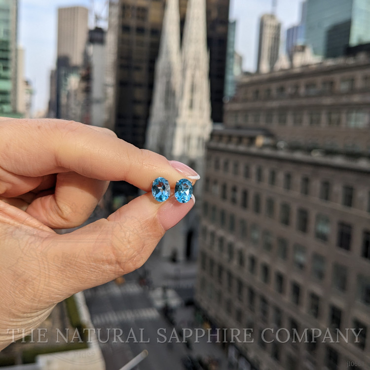 3.20 Ct.Tw. Topaz Studs Earrings, 14K White Gold