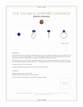 3.64 Ct. Blue Sapphire and Natural Diamond Pave Ring, 18K White Gold Appraisal