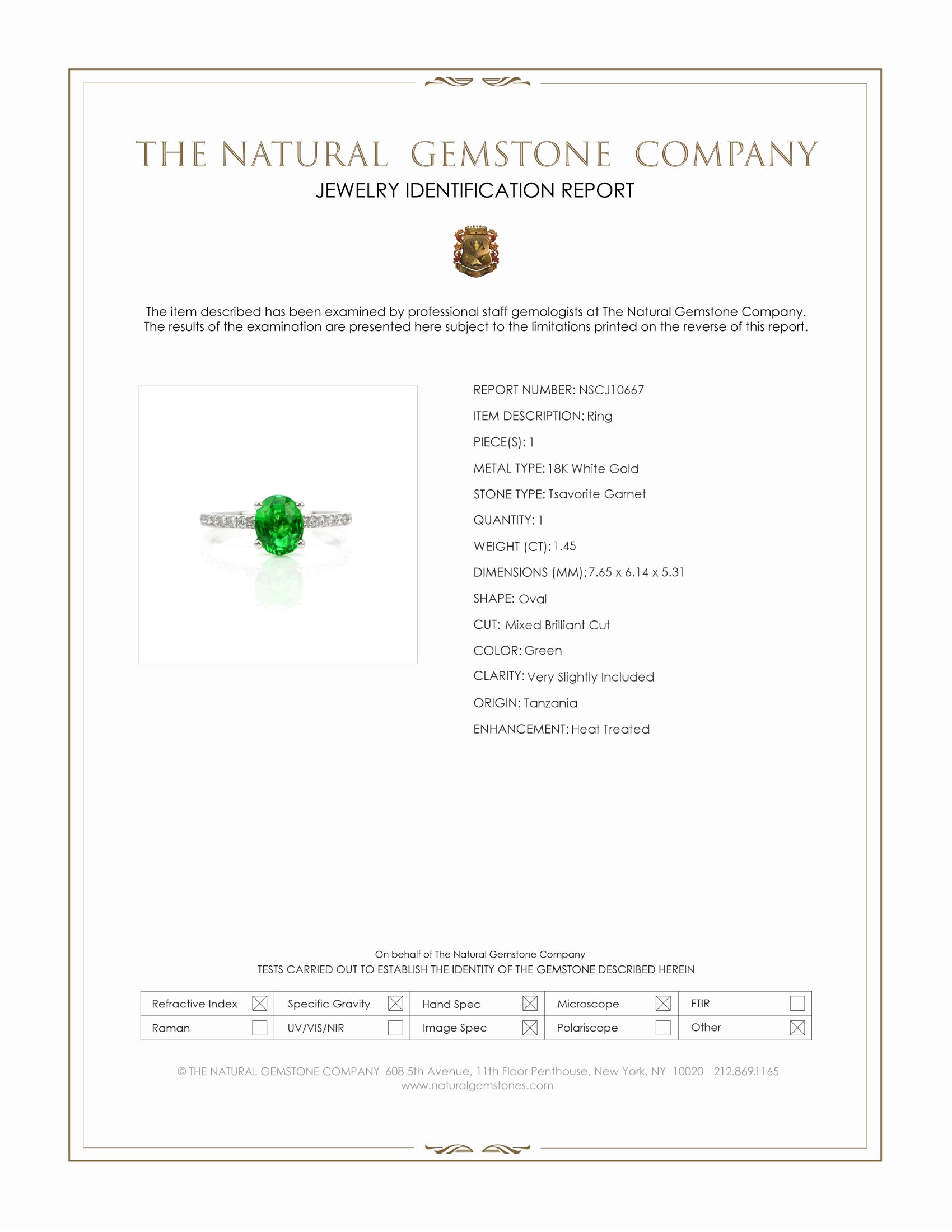 1.45 Ct. Tsavorite Garnet Pave Ring, 18K White Gold