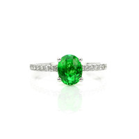 1.45 Ct. Tsavorite Garnet Pave Ring, 18K White Gold Video