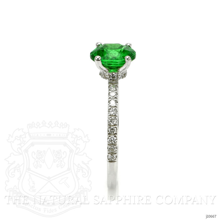 1.45 Ct. Tsavorite Garnet Pave Ring, 18K White Gold