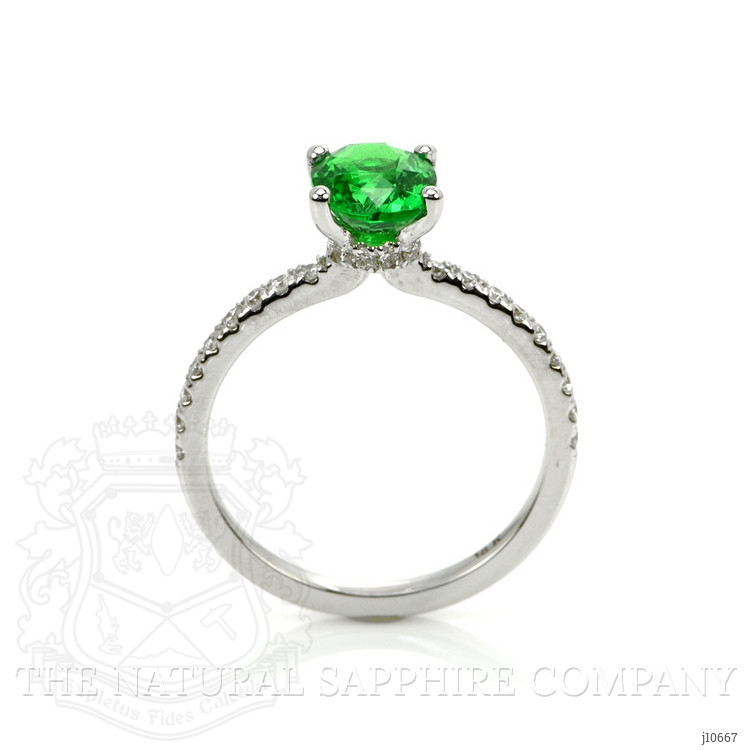 1.45 Ct. Tsavorite Garnet Pave Ring, 18K White Gold