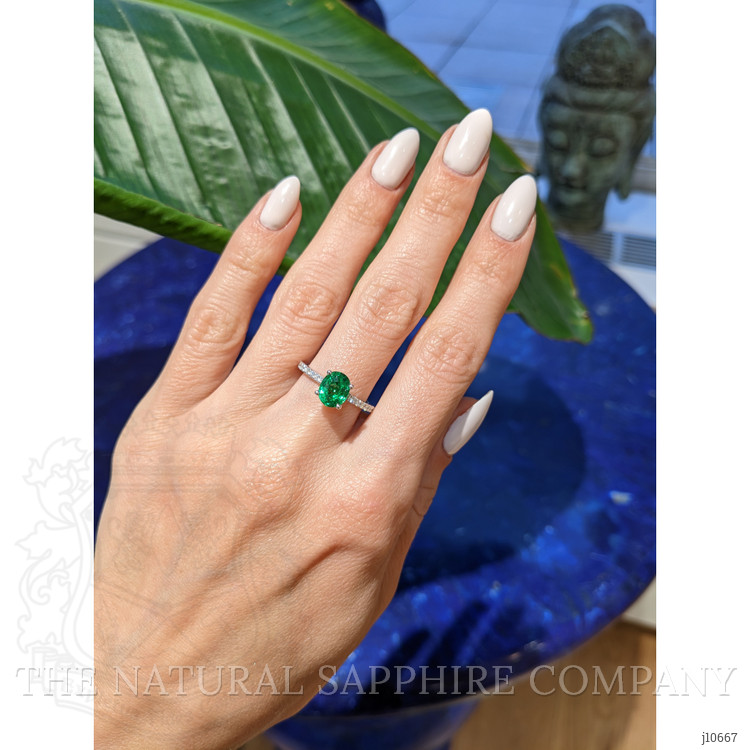 1.45 Ct. Tsavorite Garnet Pave Ring, 18K White Gold